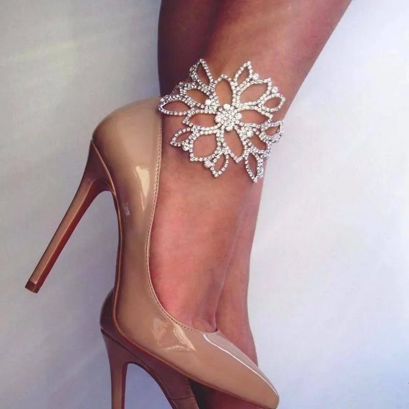 Versatile 2 in 1 - Silver Crystal Bracelets  Ankle Bracelets & Bangles