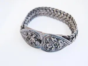 Vintage Asian Braided Silver Bracelet