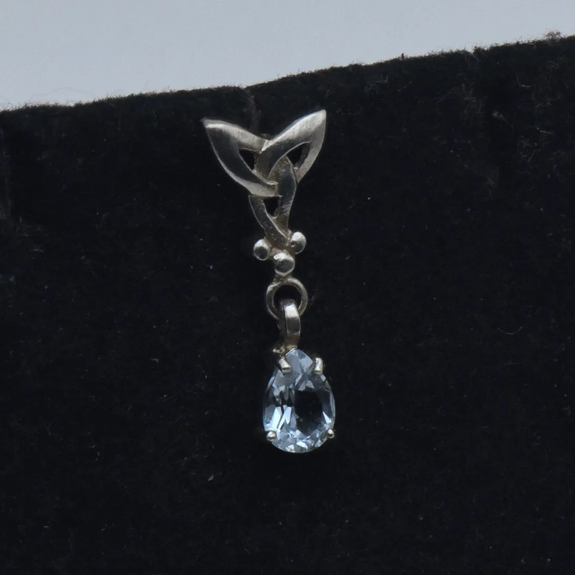Vintage Blue Topaz Sterling Silver Pendant