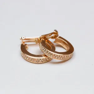 Vintage Dior Gold Diamante Clip-on Hoop Earrings