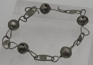Vintage Handmade Silver Tone Metal Chain Anklet