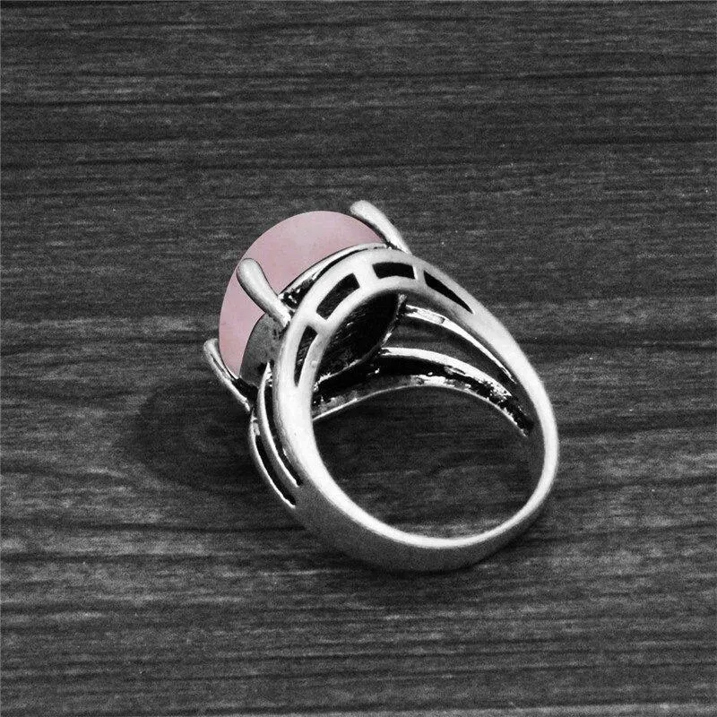 Vintage Oval Shape Unique Earth Stone Rings