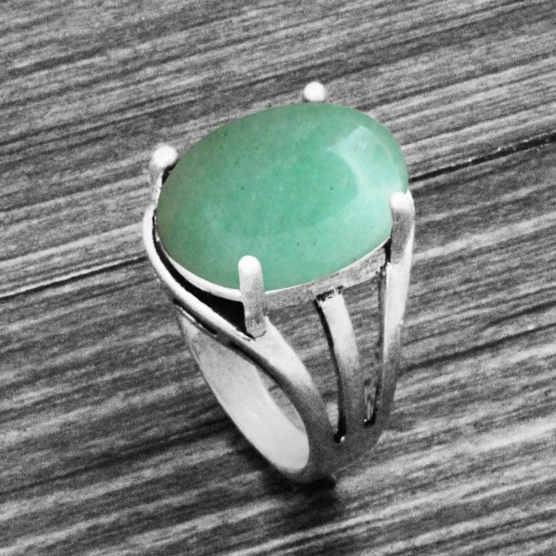 Vintage Oval Shape Unique Earth Stone Rings