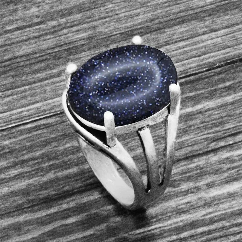 Vintage Oval Shape Unique Earth Stone Rings