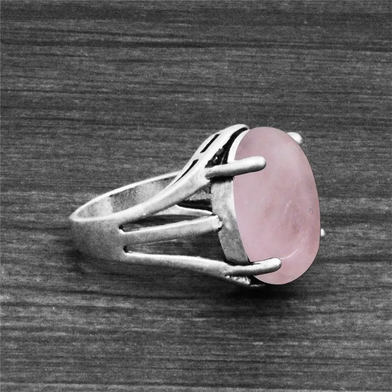Vintage Oval Shape Unique Earth Stone Rings