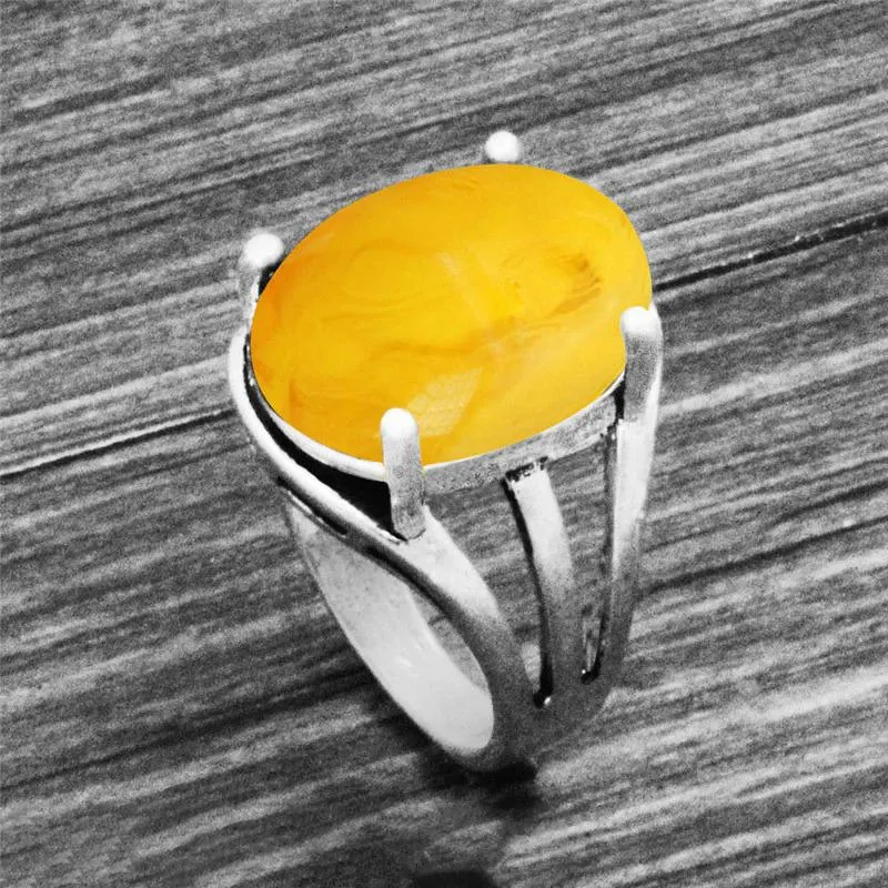 Vintage Oval Shape Unique Earth Stone Rings