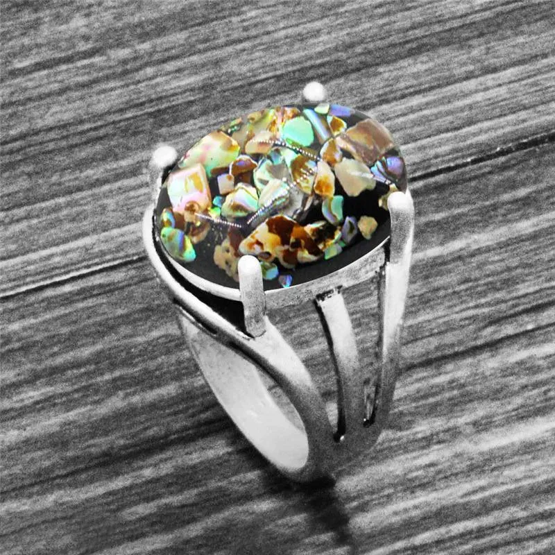 Vintage Oval Shape Unique Earth Stone Rings