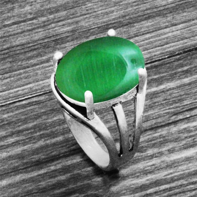 Vintage Oval Shape Unique Earth Stone Rings