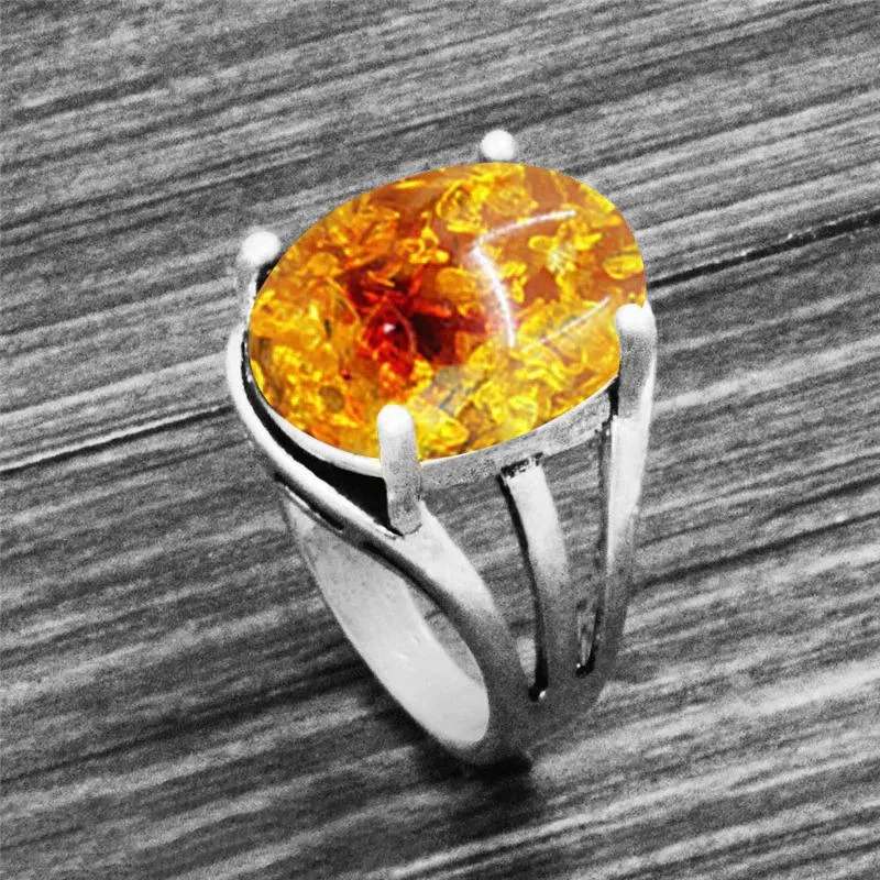 Vintage Oval Shape Unique Earth Stone Rings