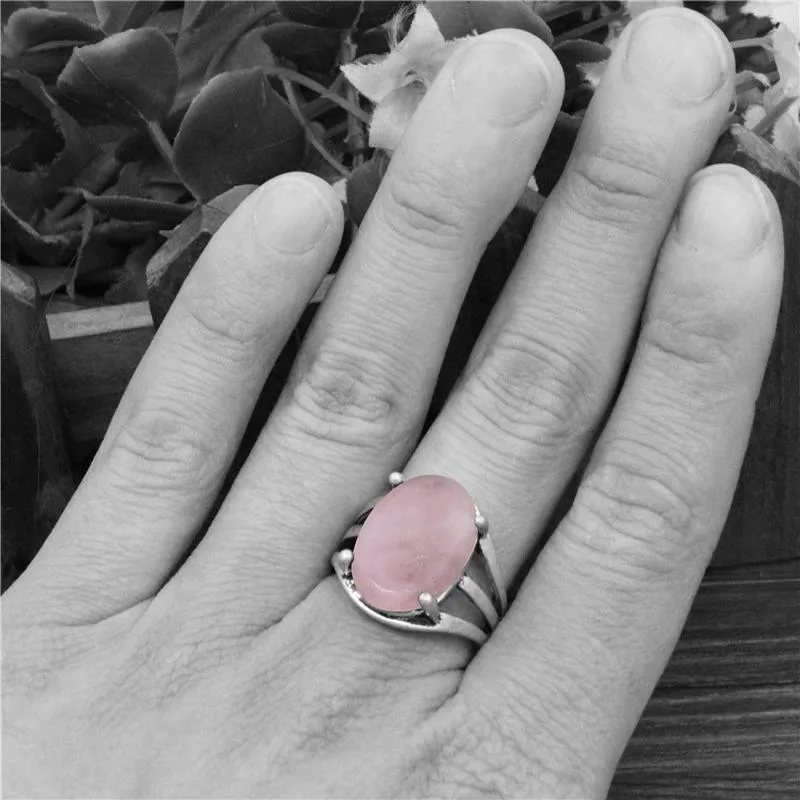 Vintage Oval Shape Unique Earth Stone Rings