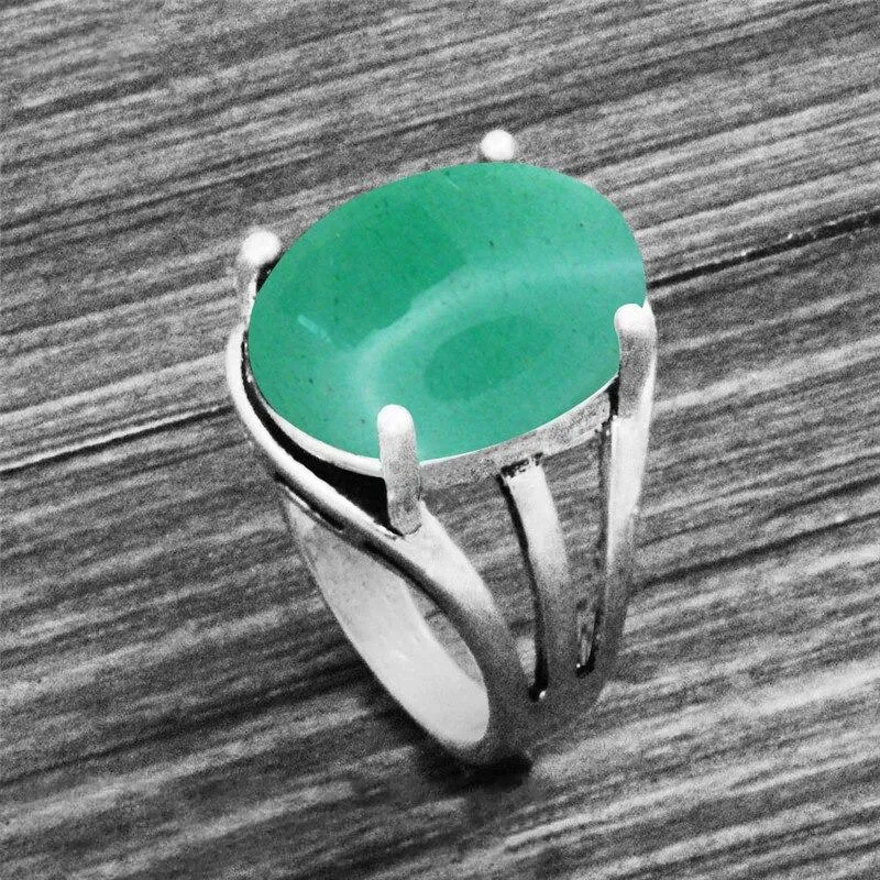 Vintage Oval Shape Unique Earth Stone Rings