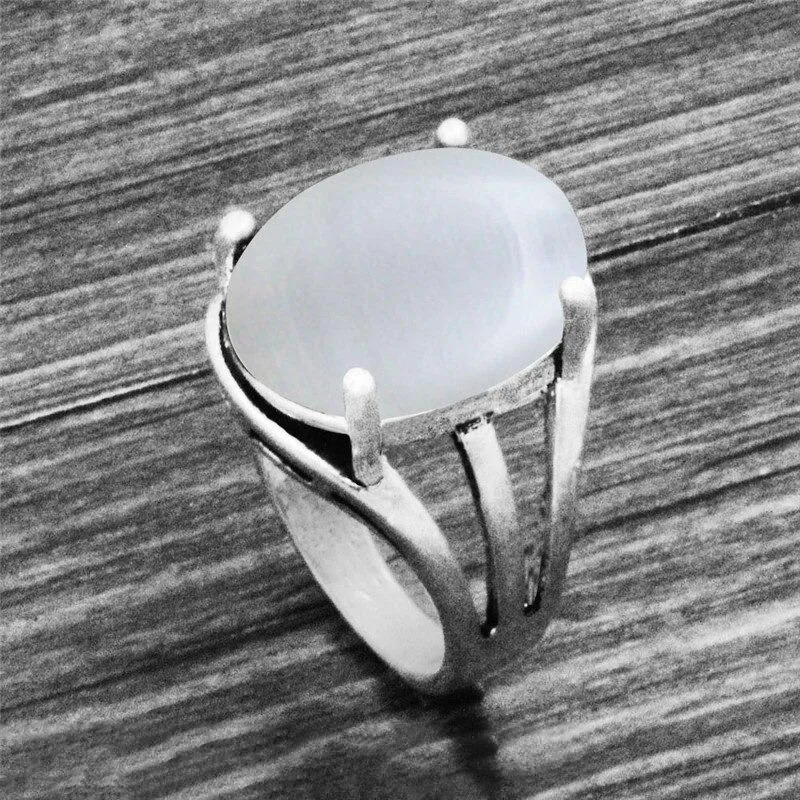 Vintage Oval Shape Unique Earth Stone Rings