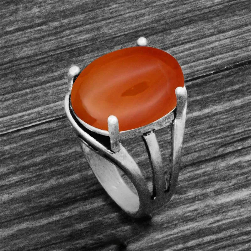 Vintage Oval Shape Unique Earth Stone Rings