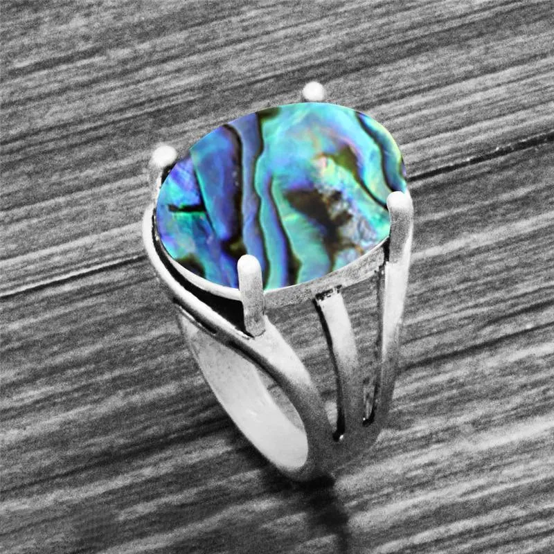 Vintage Oval Shape Unique Earth Stone Rings