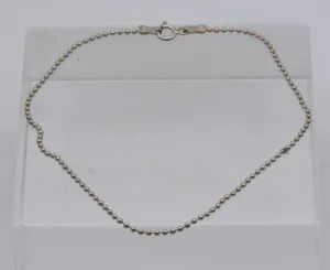 Vintage Sterling Silver Ball Link Chain Anklet - 9.25"