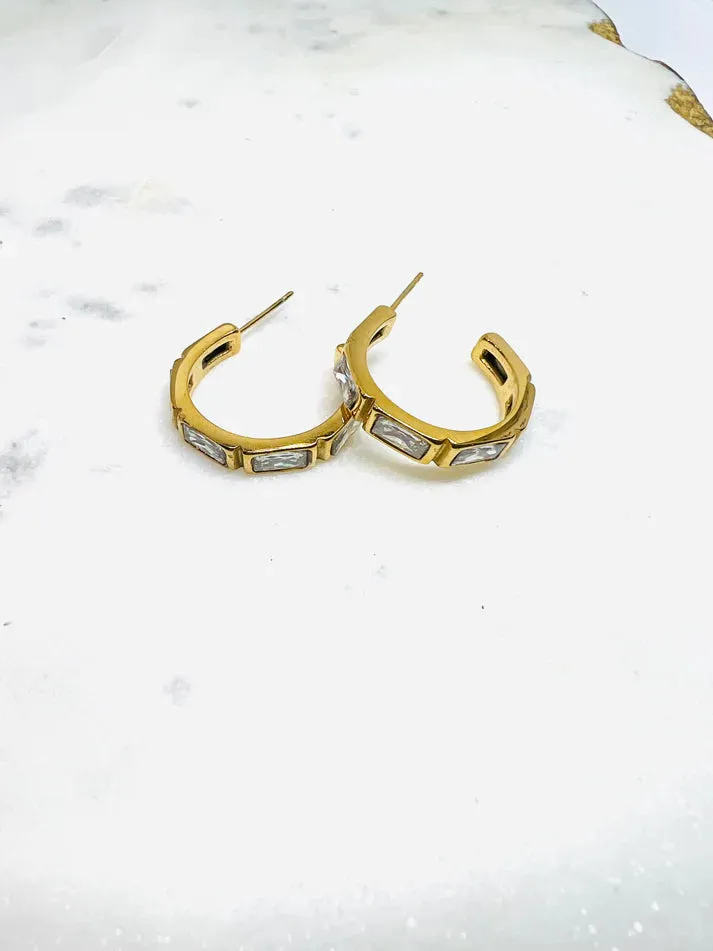 Wendy Zircon Hoop Waterproof Earring