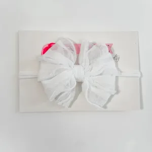 White Mini Ruffle Headband
